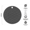 Коврик под горячее силиконовый, круглый, 17.5 х 0.2 см, GRAPHITE, PERFECTO LINEA