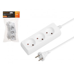 Удлинитель 3м (3 роз., 2,2кВт, б/з, ПВС 2х0,75) Юпитер