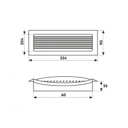 Решетка торцевая 87 60х204мм ZERNBERG