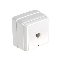 Розетка компьютерная 1хRJ45 (Cat5e, открытая) белая, BRON, MUTLUSAN