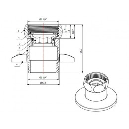 Американка прямая 1 1/4" вн.-нар. ХРОМ, AV Engineering (2 шт. в уп.)