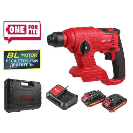 Аккум. перфоратор WORTEX CRH 1810 в чем. ALL1 XLT SET БЕСЩЕТ., 18 В, 1.2 Дж, 20 мм, 2х2 А*ч