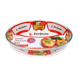 Форма из жаропрочного стекла, 2.4 л, овальная, 298x214x63 мм, PERFECTO LINEA