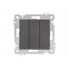 Выключатель 3-клав. (скрытый, без рамки, пруж. зажим) дымчатый, RITA, MUTLUSAN
