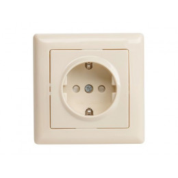 Розетка 1-ая (скрытая, с/з, с/штор) кремовая, DARIA, MUTLUSAN
