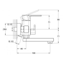 Смеситель для ванны D35-A, серия 590 ECONOCE