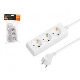 Удлинитель 3м (3 роз., 2,2кВт, с/з, ПВС 3х0,75) Юпитер