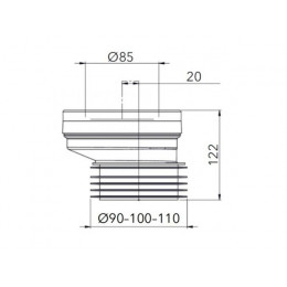Манжета для унитаза эксцентриковая 20 мм, AV Engineering