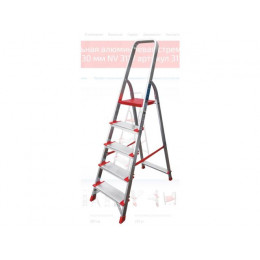 Лестница-стремянка алюм. проф. с широкой ступенью 107 см 5 ступ. 6кг NV3117 Новая Высота