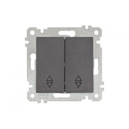 Выключатель проходной 2-клав. (скрытый, без рамки, винт. зажим) дымчатый, RITA, MUTLUSAN