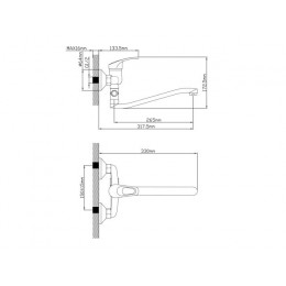 Смеситель для ванны (Lt) D35, серия URS AV Engineering