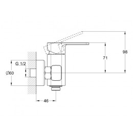 Смеситель для душа D35-A, серия 590 ECONOCE
