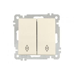 Выключатель проходной 2-клав. (скрытый, без рамки, винт. зажим) кремовый, DARIA, MUTLUSAN