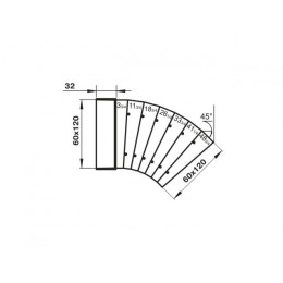 Колено воздуховода 72710 горизонт. универс. 60х120мм ZERNBERG