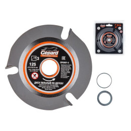 Диск пильный 125х22.2/20/16 мм 3 зуб. по дереву GEPARD