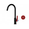 Смеситель для кухни (Lt) D35, серия Rose черный + красный, a-five