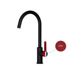 Смеситель для кухни (Lt) D35, серия Rose черный + красный, a-five