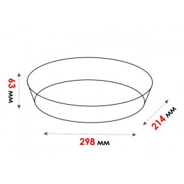 Форма из жаропрочного стекла, 2.4 л, овальная, 298x214x63 мм, PERFECTO LINEA