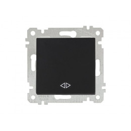 Выключатель промежуточный многопозиционный (скрытый, без рамки, пруж. зажим) черный, RITA, MUTLUSAN