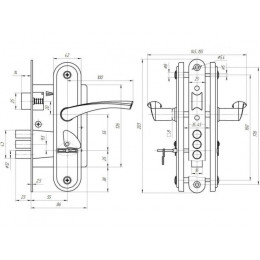 Замок врезной Зенит ЗВ9-4.2 (медь)