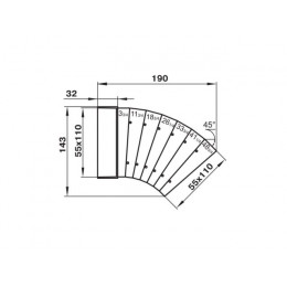 Колено воздуховода 52510 горизонт. универс. 55х110мм ZERNBERG