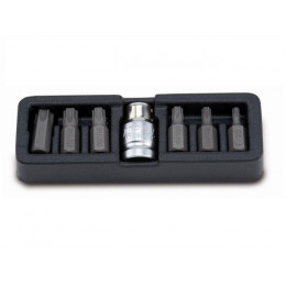 Набор бит "TORX" 1/2" Т25-Т55 + переходник 1/2" 7пр. TOPTUL