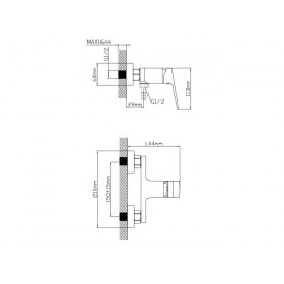 Смеситель для душа (Lt) D35, серия NEO AV Engineering