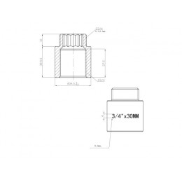 Удлинитель 3/4" вн.-нар. х 30 мм, AV Engineering (инд. упак.)