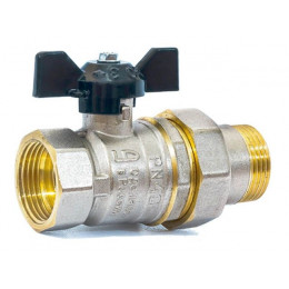 Кран шаровый 3/4" нар.-вн. бабочка (со сгоном) PN40, LD