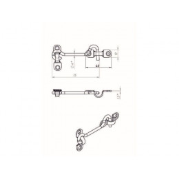 Крючок ветровой 75 мм, белый цинк STARFIX