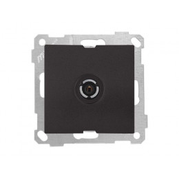 Розетка телевиз. 1-ая (скрытая, без рамки, с/з, 11dB, переходная) черная, DARIA, MUTLUSAN