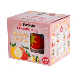 Кружка керамическая, 350 мл, Sweet fruits, клубника, PERFECTO LINEA