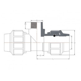 Тройник ПЭ 25 х 3/4" нар., AV Engineering