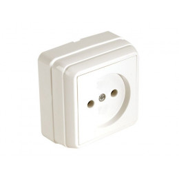 Розетка 1-ая (открытая, б/з, керамика) кремовая, BRON, MUTLUSAN