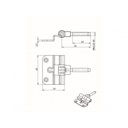 Петля ввертная дверная FT-65, белая STARFIX