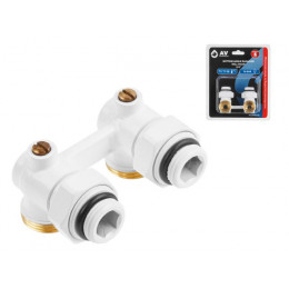 Клапан угловой шаровый 3/4" нар. для радиатора (мультифлекс), Белый, AV Engineering (инд. упак.)