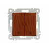 Выключатель проходной 2-клав. (скрытый, без рамки, пруж. зажим) вишня, RITA, MUTLUSAN