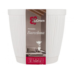 Горшок для цветов с прикорневым поливом, 1,8 л., Barcelona, белый, InGreen