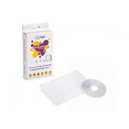 Сетка-штора на дверь противомоскитная с крепежной лентой, 2 полотна, 45x210 см, HELP