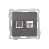 Розетка компьютерная 1xRJ45 (Cat5e, скрытая, без рамки) дымчатая, DARIA, MUTLUSAN