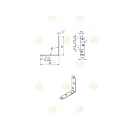 Кронштейн мебельный 80х80 мм, белый цинк (50 шт в коробе) STARFIX