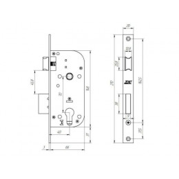 Замок врезной Зенит ЗВ7-70.4 (медь)