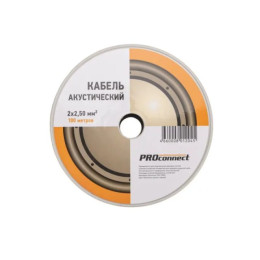 Кабель акустический ШВПМ 2х2,50 мм2 красно-черный (бухта 100 м) PROconnect
