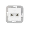 Розетка 2-ая телефонная (скрытая) белая, Уют, Bylectrica