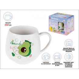 Кружка керамическая, 350 мл, Sweet fruits, авокадо, PERFECTO LINEA