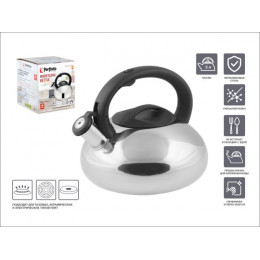 Чайник со свистком, нержавеющая сталь, 3.0 л, серия Ufo, серебристый металлик, PERFECTO LINEA