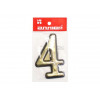 Цифра дверная АЛЛЮР пластик "4" золото
