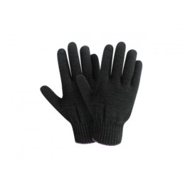 Перчатки х/б трикотажные, 10класс, черные, РБ (мин. риски)