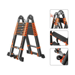 Лестница телескопическая 2-х секц. алюм. 210/420см, 2х5 ступ. 14,8кг BLACK LINE STARTUL (ST9932-042)