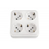 Розетка 4-ая (открытая, с/з) белая, Вариант, Bylectrica